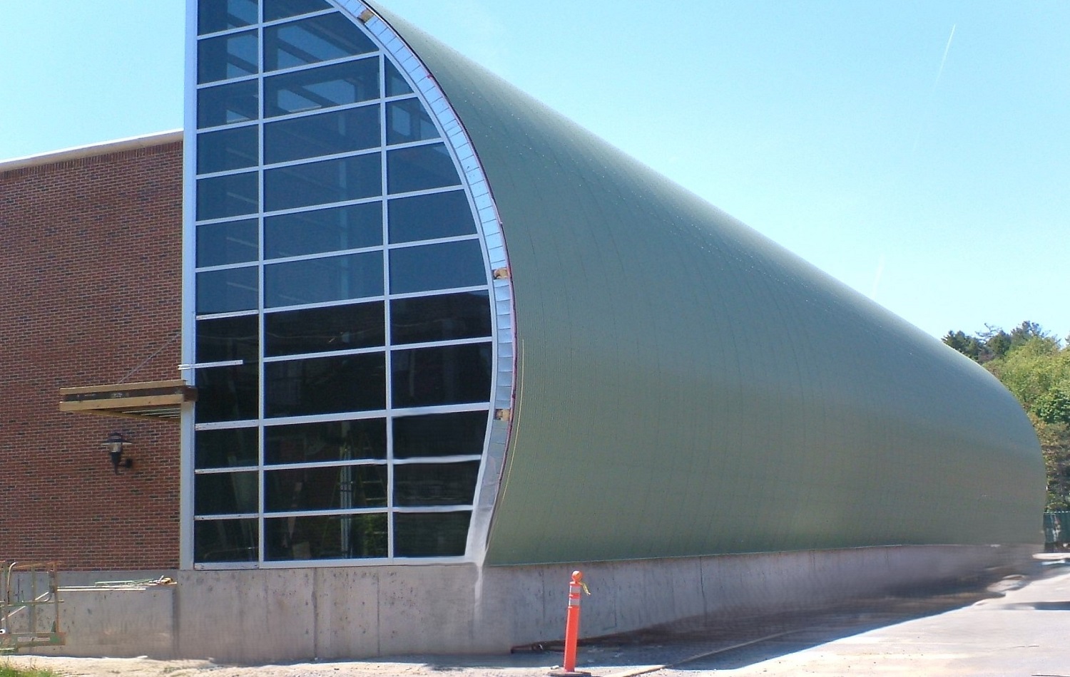 Curved Metal Roof on building