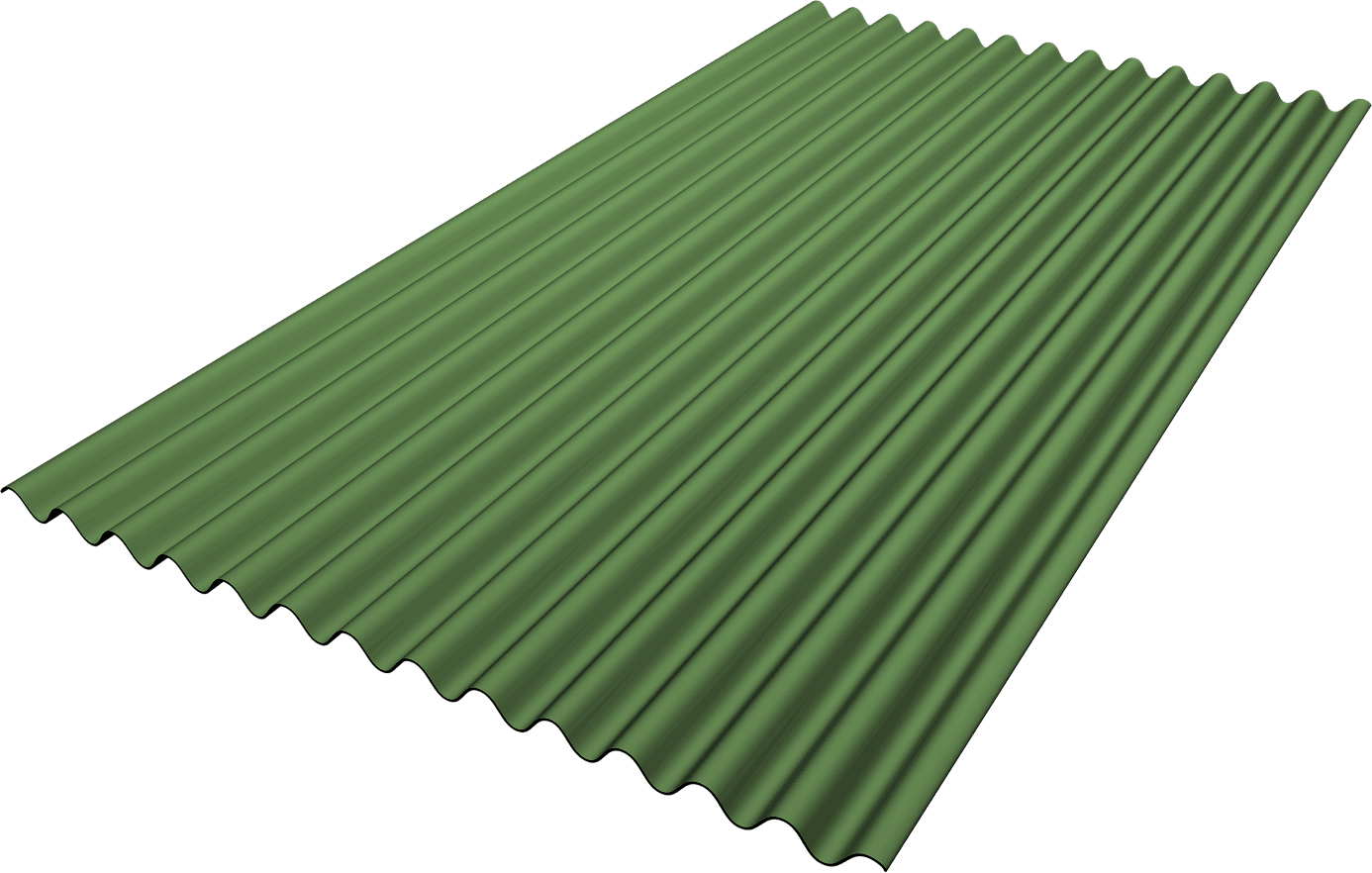 corrugated panel in green