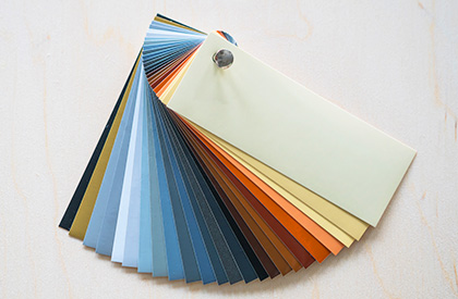 Swatch book with color swatches