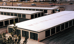 Self storage building exterior view