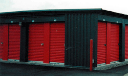 Self storage building exterior view