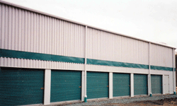 Self storage building exterior view