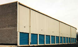 Self storage building exterior view