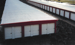 Self storage building exterior view