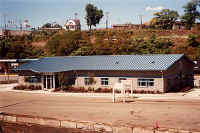Exterior of building with metal roof