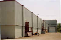 Exterior of building with metal siding