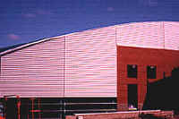 Exterior of building with metal siding